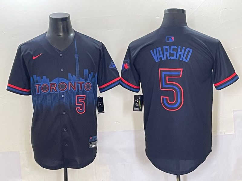 Men 2025 Toronto Blue Jays 5 Varsho Black Joint Name Nike MLB Jersey style 12
